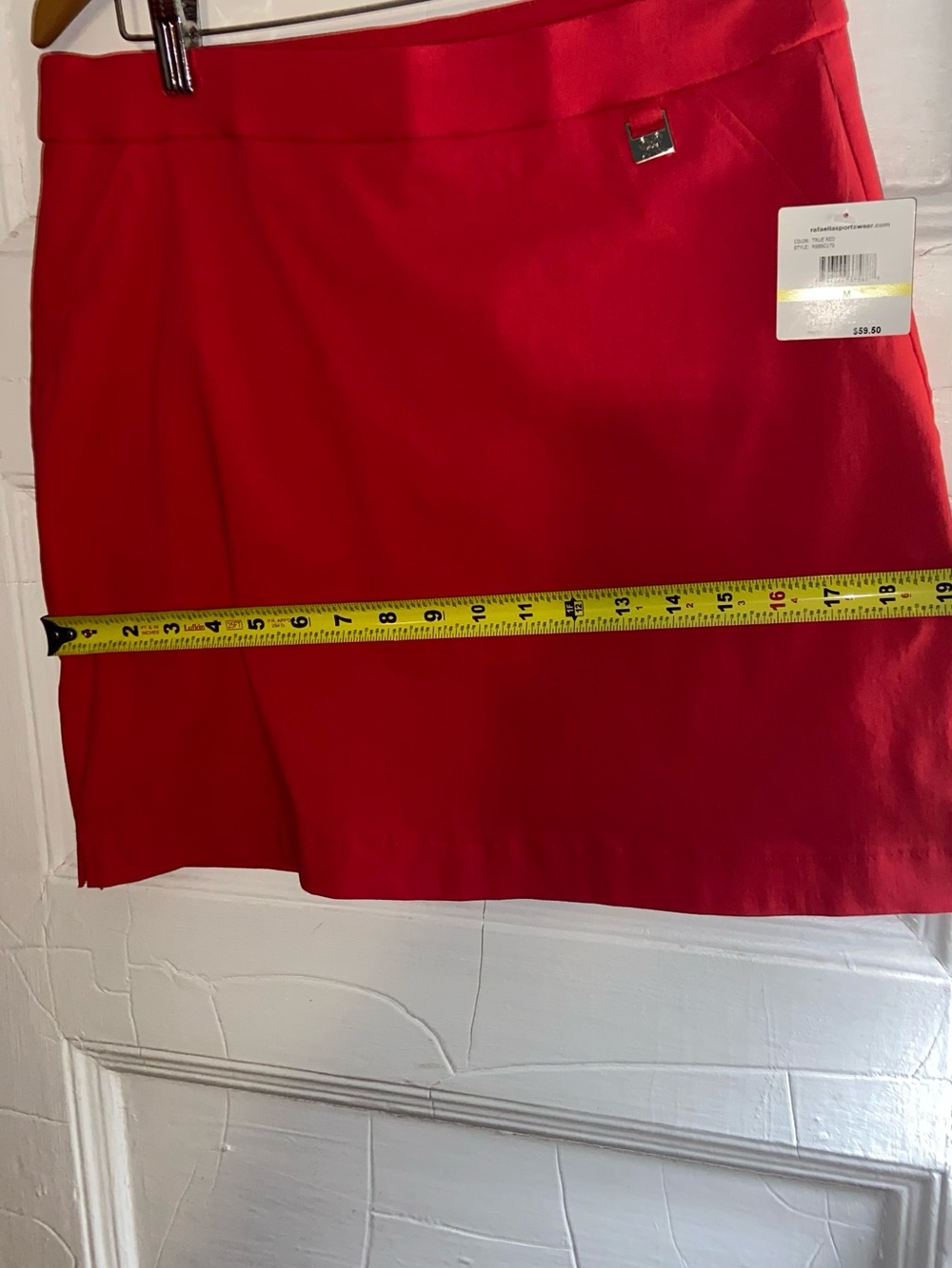 Rafaella Vibrant Red Mini Skirt with Silver Logo Accent - Picture 3 of 9